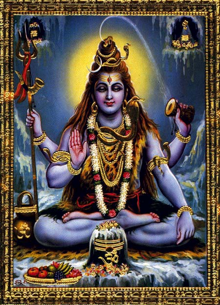Lord Shiva with Moon and Serpent