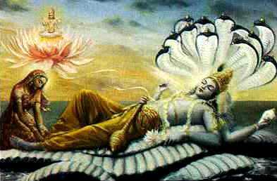 Vishnu, Lakshmi and Serpent on the Ocean of Milk